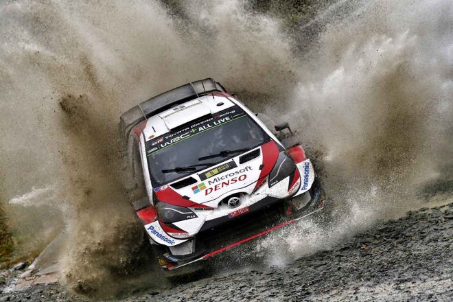 ラリーGBはグラベル（未舗装路）主体のイベント。雨が降ることも多く、路面がぬかるむ難しいコンディションで争われることが多い