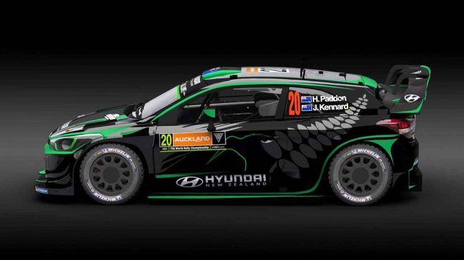 ヘイデン・パッドンがドライブする予定だったヒュンダイi20クーペWRCはニュージーランドのナショナルカラーであるブラックをベースとしたものになる予定だった