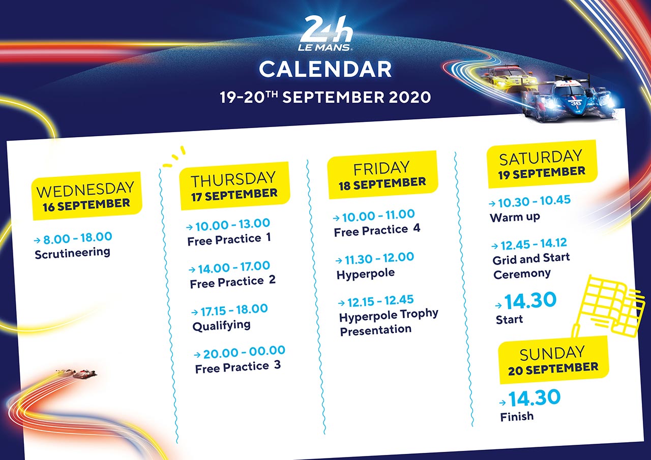 2020年ル・マン24時間のタイムスケジュール