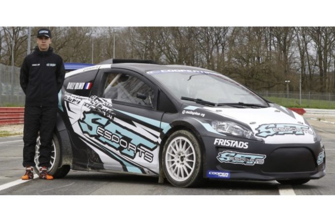 WorldRX公式ステップアップカテゴリーの“RX2 International Series”で使用されるフォード・フィエスタRXスーパーカーのステアリングを握ったキリアン・ダロルモ