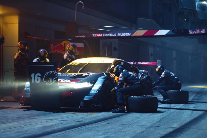 TEAM RedBull MUGENのマシンカラーリング（画像は動画キャプチャ）