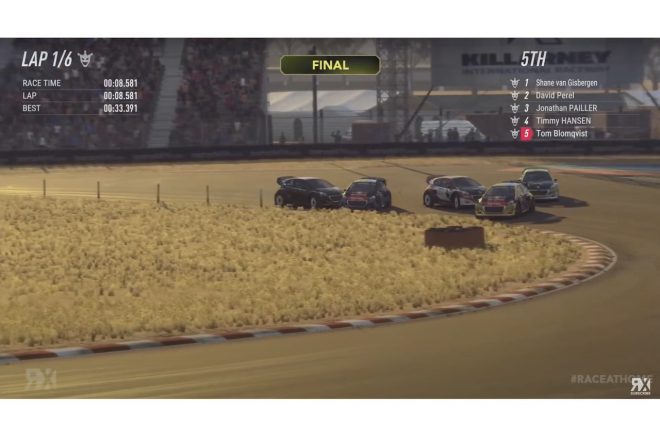 ファイナルではティミー・ハンセンの横腹を突くように、最後尾で1コーナーへとなだれ込むトム・ブロンクビスト