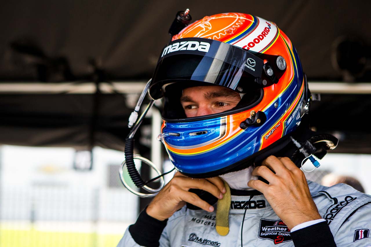 IMSAウェザーテック・スポーツカー選手権第2戦デイトナで優勝したマツダRT24-P・55号車のハリー・ティンクネル。