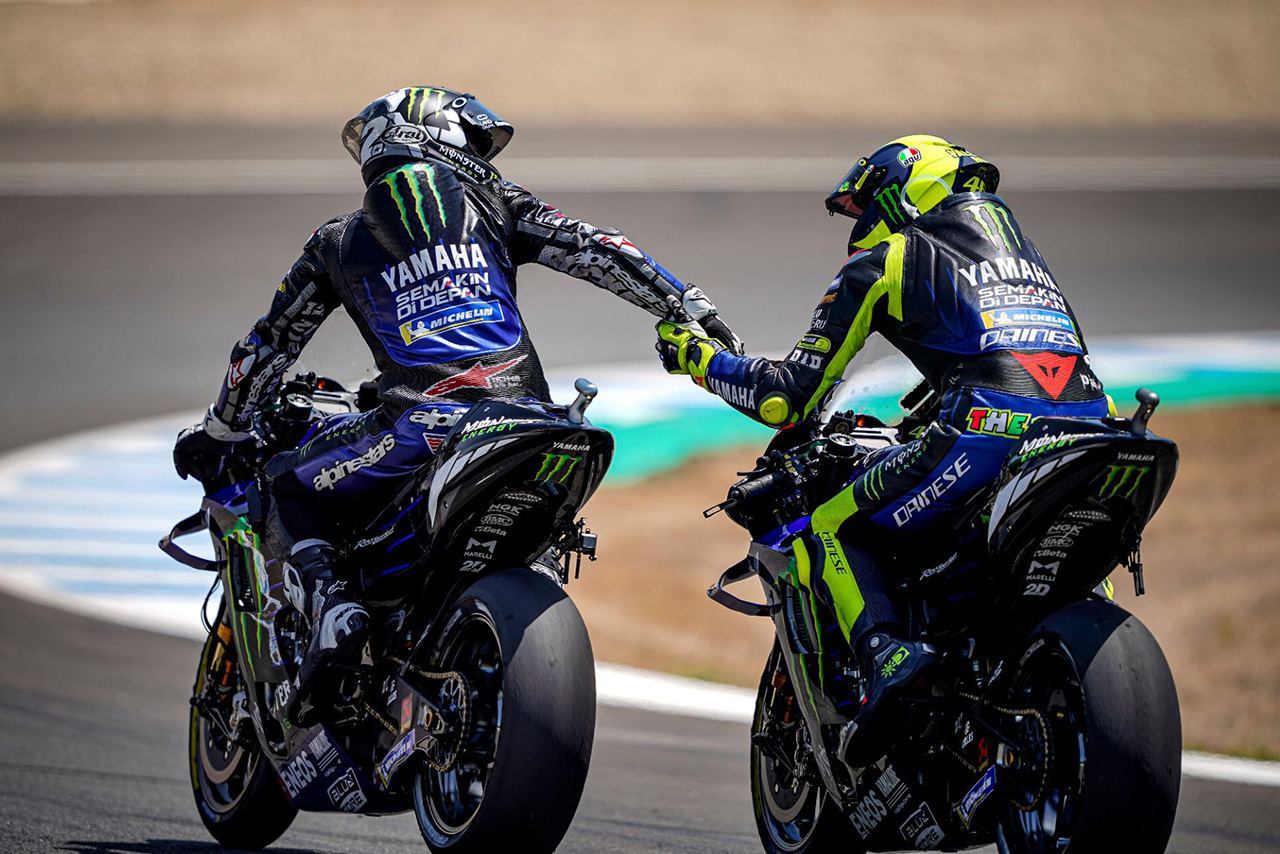 2020年MotoGP第3戦アンダルシアGP：バレンティーノ・ロッシ、マーベリック・ビニャーレス（モンスターエナジー・ヤマハMotoGP）