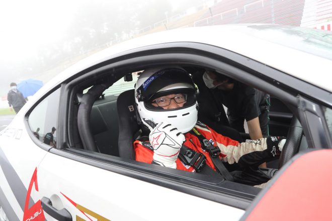 2020年86/BRZレース第5戦SUGOクラブマンシリーズOPENクラスで自身初優勝を決めた西澤嗣哲(C-ENGテック MS 86)