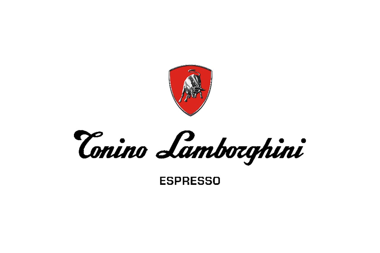 『トニーノ・ランボルギーニ』のブランドロゴ。赤い猛牛のエンブレムが目を引く。