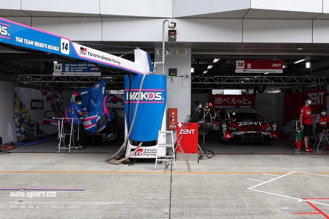 2020年スーパーGT第2戦富士　今シーズンから2チーム体制となったWAKO’S 4CR GR SupraとZENT GR Supraのピットの様子