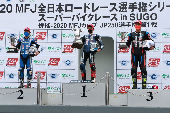 JSB1000クラス レース1表彰台／2020年全日本ロード第1戦SUGO