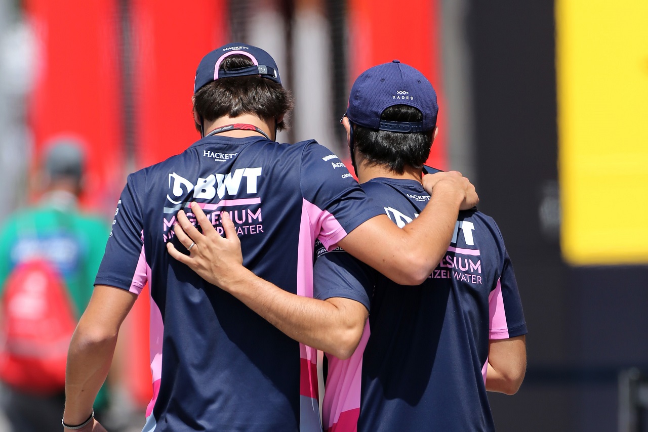 2020年F1第6戦スペインGP　久々にサーキットに戻ってきたセルジオ・ペレスとチームメイトのランス・ストロール（レーシングポイント）