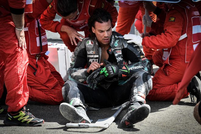 大クラッシュを喫したフランコ・モルビデリ（ペトロナス・ヤマハSRT）／2020年MotoGP第5戦オーストリアGP