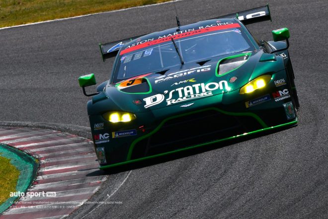 2020年スーパーGT第3戦鈴鹿 公式練習中のPACIFIC NAC D’station Vantage GT3（藤井誠暢／ケイ・コッツォリーノ）