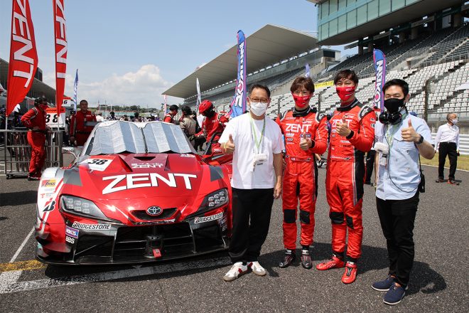ZENT GR Supraと立川祐路、石浦宏明、トヨタ自動車豊田章男社長、豊田大輔氏