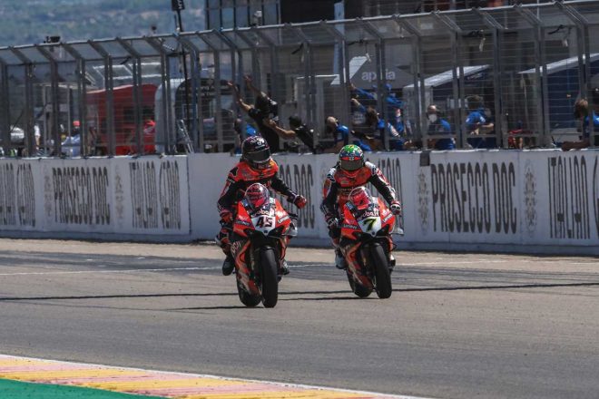 2020年SBK第4戦アラゴン　スコット・レディング、チャズ・デイビス（Aruba.it レーシング-ドゥカティ）