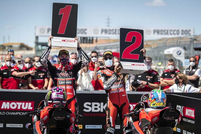 2020年SBK第4戦アラゴン　スコット・レディング、チャズ・デイビス（Aruba.it レーシング-ドゥカティ）