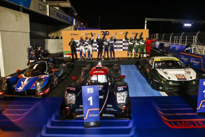 2020年ELMS第3戦ル・キャステレ240 表彰台前に並べられた各クラスの優勝マシン