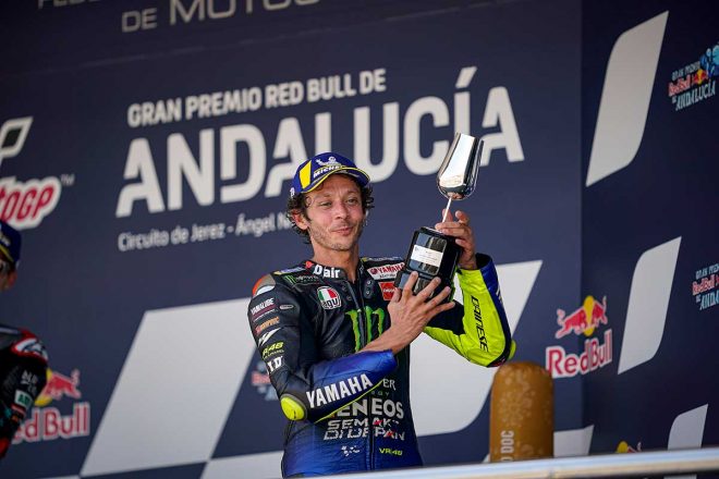 MotoGP第3戦アンダルシアGPで3位表彰台を獲得したバレンティーノ・ロッシ（モンスターエナジー・ヤマハMotoGP）