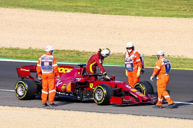 2020年F1第9戦トスカーナGP　FP2でセバスチャン・ベッテル（フェラーリ）がトラブルでストップ