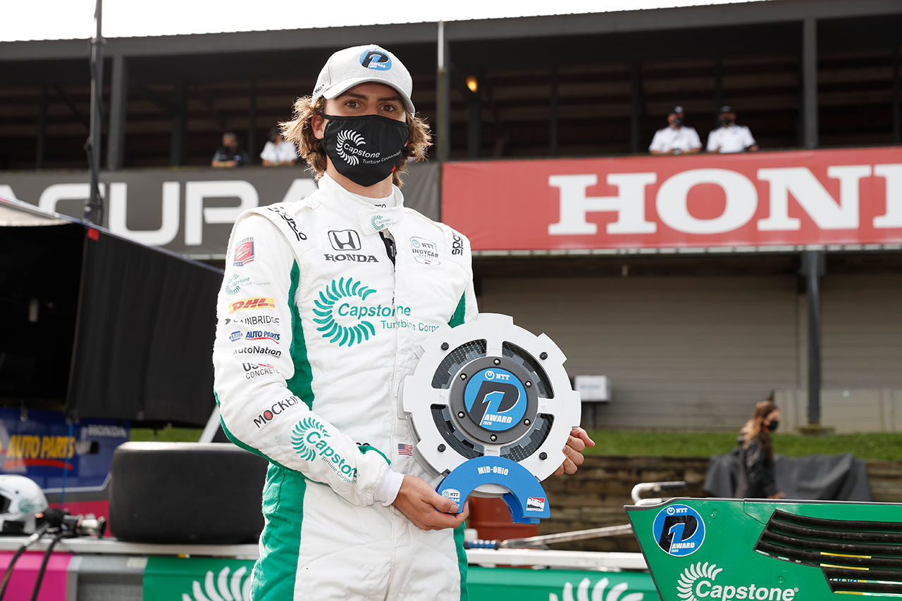 今シーズン初となるポールポジションを獲得したコルトン・ハータ