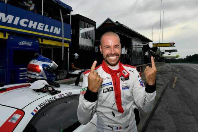 IMSAウェザーテック・スポーツカー選手権第5戦バージニアでGTLMクラスのポールポジションを獲得したフレデリック・マコウィッキ（911号車ポルシェ911 RSR）