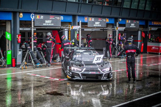 GTワールドチャレンジ・ヨーロッパのザントフールト戦に参戦している富田竜一郎／ケルビン・ファン・デル・リンデ組アウディ