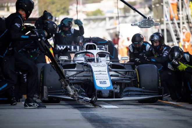 2020年F1第10戦ロシアGP　ジョージ・ラッセル（ウイリアムズ）のピットストップ