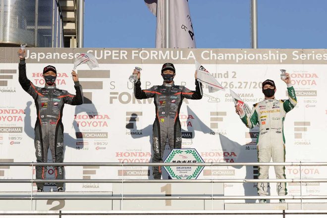 2020年スーパーフォーミュラ第2戦岡山の表彰台