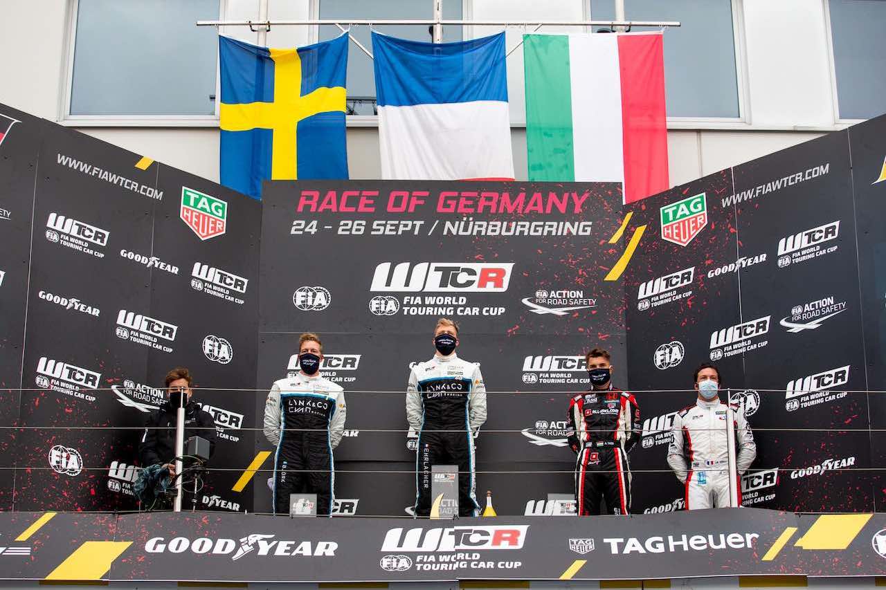 週末の結果で選手権首位を固め、リードを拡大したヤン・エルラシェール（Lynk＆Co 03 TCR／Cyan Racing Lynk＆Co）。「まだタイトルについては考えていない」