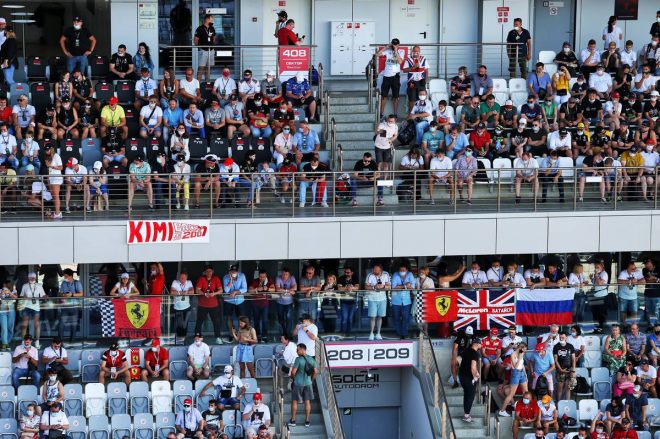 2020年F1第10戦ロシアGP　決勝日のグランドスタンドの様子