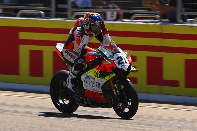 SBK第5戦テルエルで初優勝したマイケル・ルーベン・リナルディ（チーム・ゴーイレブン）