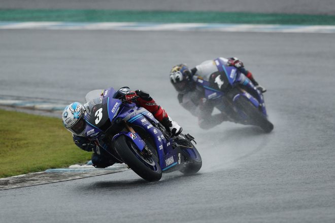 2020年全日本ロード第4戦もてぎ：トップを走る野左根航汰（YAMAHA FACTORY RACING TEAM）