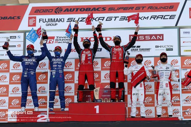 2020年スーパーGT第6戦 鈴鹿 GT500クラス表彰台