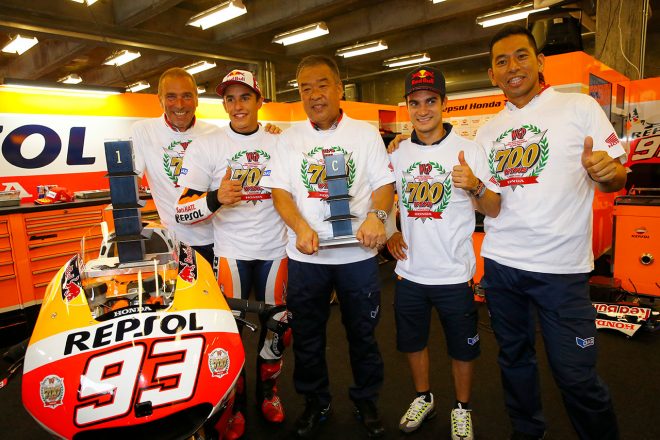 2015年第10戦インディアナポリスGPで700勝目を挙げたホンダ
