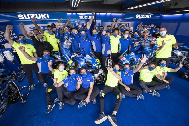 2020年MotoGP第12戦テルエルGP　2位：アレックス・リンス、3位：ジョアン・ミル（チーム・スズキ・エクスター）