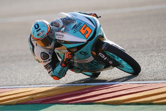2020年MotoGP第12戦テルエルGP Moto3クラス：NSF250RWでホンダ800勝目を達成したジャウマ・マシア（Leopard Racing）