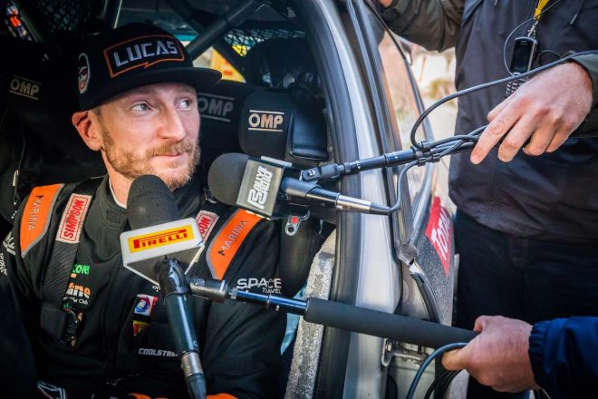 SS6でまさかのアーリーチェックインとなった2018年ERC王者アレクセイ・ルカヤナク（シトロエンC3 R5）