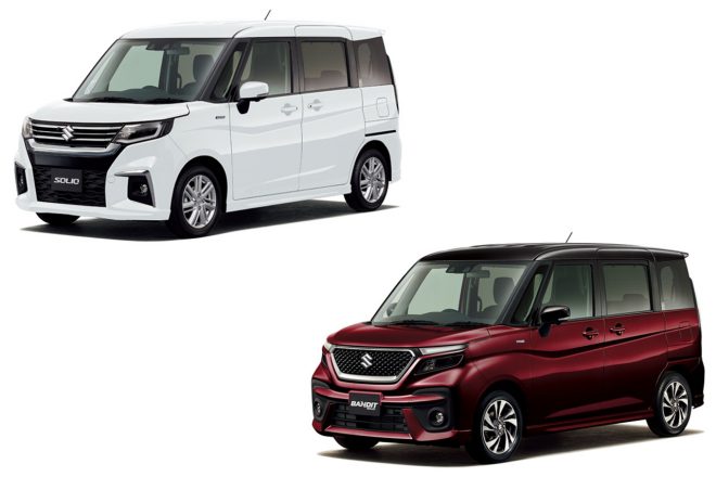 新型『スズキ・ソリオ』（左）と『スズキ・ソリオ・バンディット』（右）