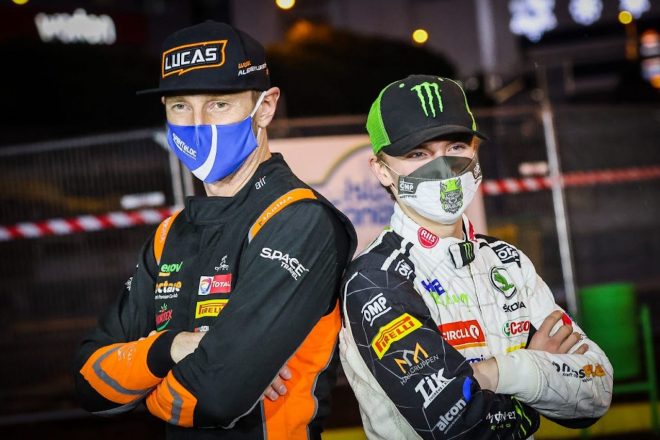 2020年の総合チャンピオンを賭けて最終戦に臨んだアレクセイ・ルカヤナク（シトロエンC3 R5）とオリバー・ソルベルグ（フォルクスワーゲン・ポロGTI R5）