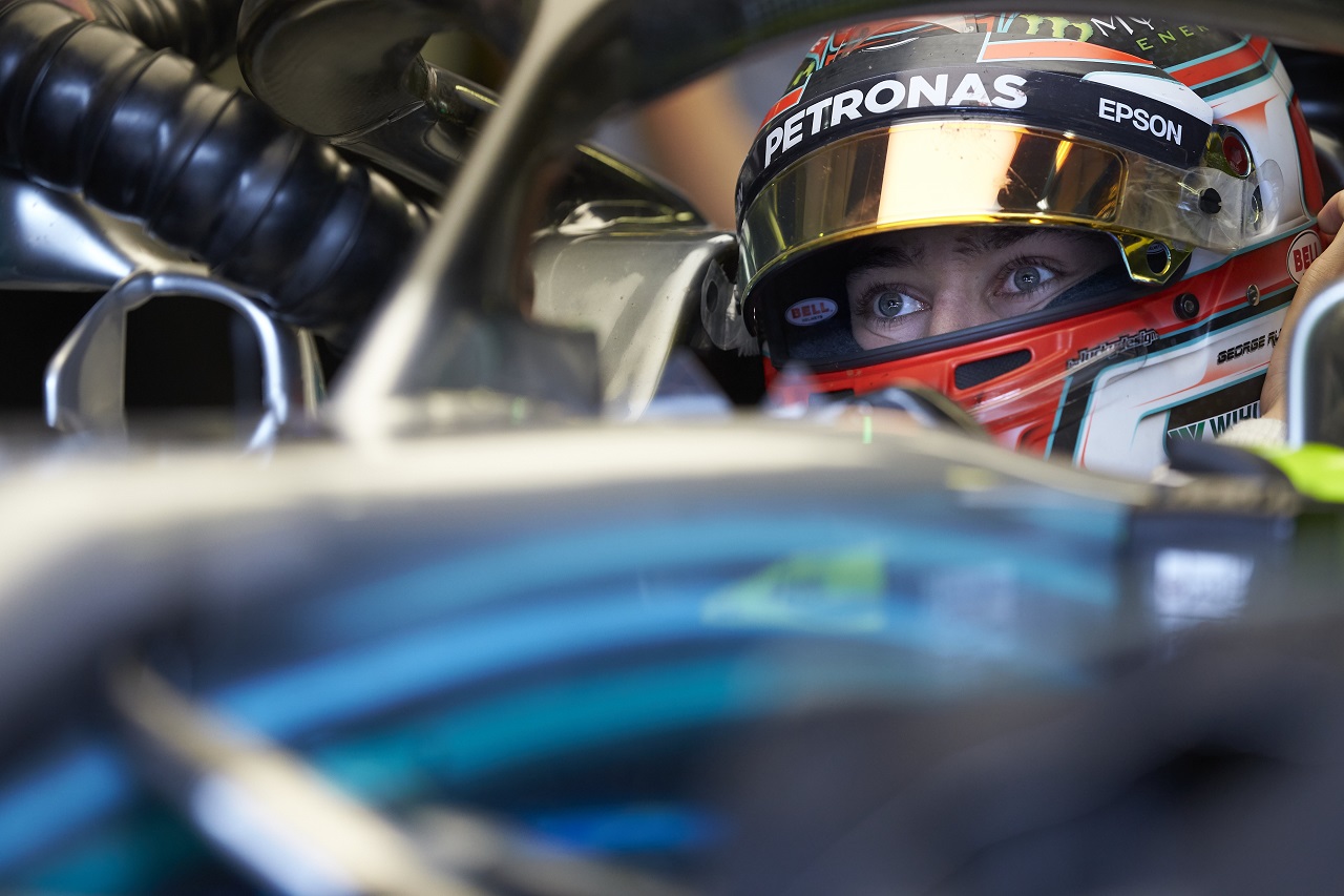 2018年にメルセデスのF1テストに参加したジョージ・ラッセル