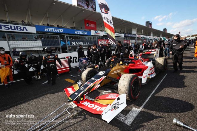 2020年スーパーフォーミュラ第5戦鈴鹿 2番手グリッドを獲得するも、レコノサンスラップでマシンを停めてしまい、最後尾スタートとなった野尻智紀（TEAM MUGEN）