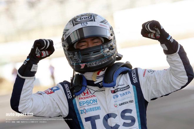 スーパーフォーミュラ初優勝を手にした大湯都史樹（TCS NAKAJIMA RACING）