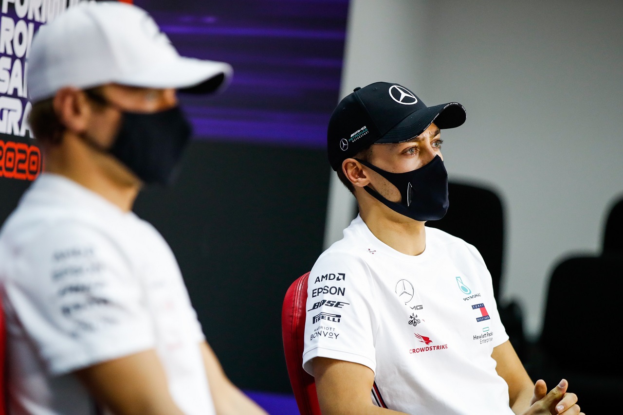 2020年F1第16戦サクヒールGP　ジョージ・ラッセルとバルテリ・ボッタス（メルセデス）