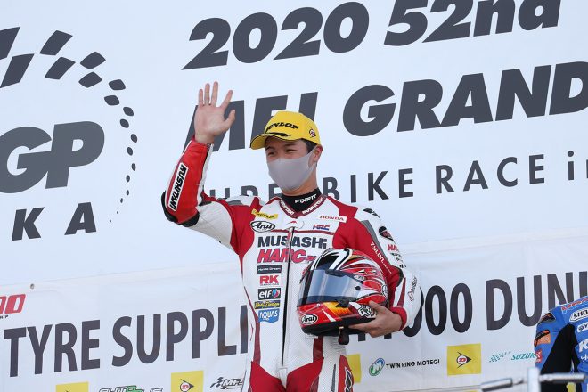 2020全日本ロード第5戦鈴鹿ST1000クラスで優勝した名越哲平（MuSASHi RT HARC-PRO）