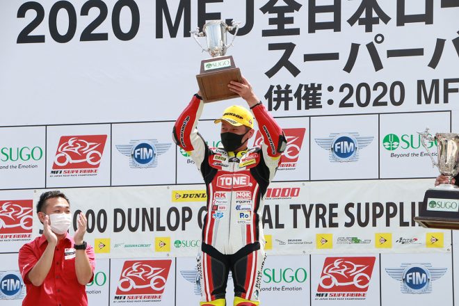 2020年全日本ロード ST1000：第1戦SUGOで2位表彰台を獲得した星野知也（TONE RT SYNCEDGE 4413 BMW）