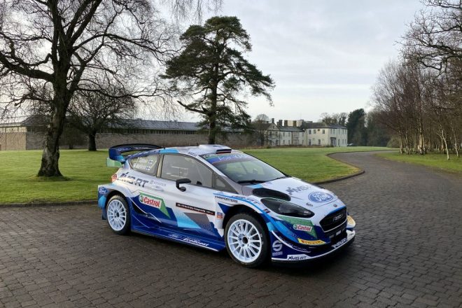 フォード・フィエスタWRC 2021年仕様　フロントを中心にエアロパーツのアップデートがみられる。
