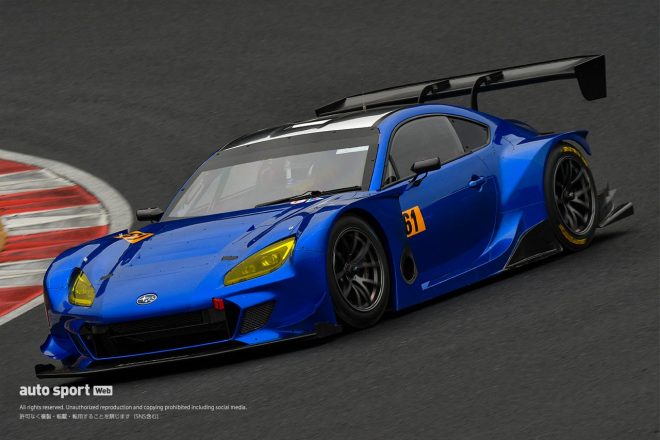 岡山国際サーキットのGT3特別スポーツ走行を走るスバルBRZ GT300 2021