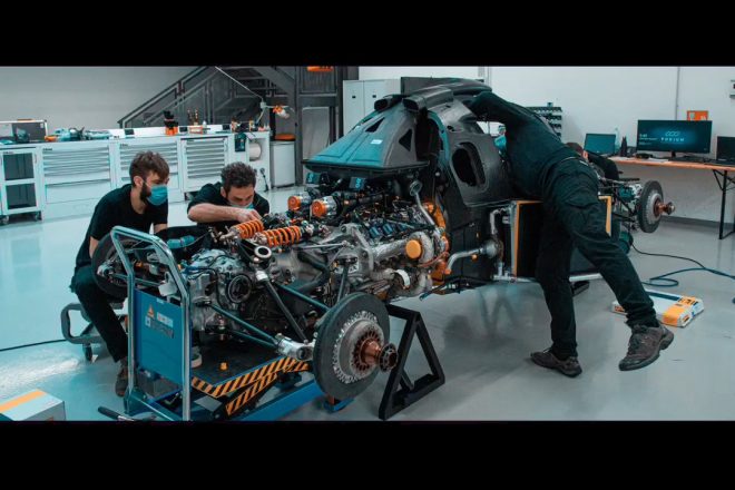 グリッケンハウス007 LMHはノンハイブリッドカー。3.5リットルV8ツインターボエンジンを搭載する。