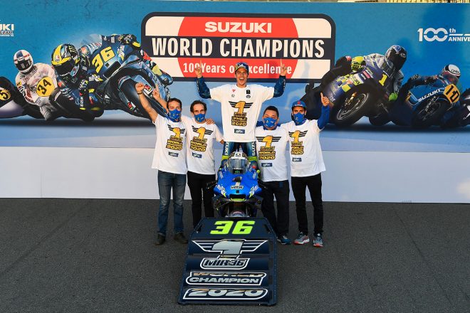 2020MotoGP：タイトルを獲得し、ゼッケン1を掲げるジョアン・ミル（チーム・スズキ・エクスター）