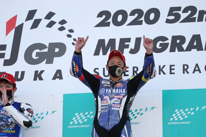2020年全日本ロードJSB1000：最終戦鈴鹿のレース1で優勝した中須賀克行（YAMAHA FACTORY RACING TEAM）