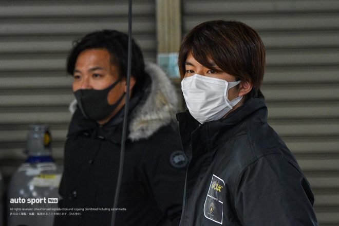 岡山国際サーキットでのGT3特別スポーツ走行で87号車をドライブした坂口夏月と松浦孝亮