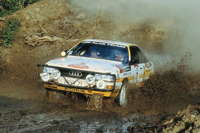 ハンヌ・ミッコラがドライブしたアウディ・クワトロ